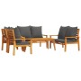 Juego de muebles jardín 5 pzas con cojines madera maciza acacia de vidaXL, Conjuntos de jardín - Ref: Foro24-3211802, Precio:...