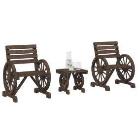 Gartenmöbel-Set 3-teilig aus massivem Tannenholz von vidaXL, Gartensets - Ref: Foro24-3207130, Preis: 268,74 €, Rabatt: %