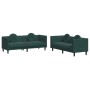 Dark green velvet 2-piece sofa set with cushions by vidaXL, Sofas - Ref: Foro24-3209259, Price: 607,84 €, Discount: %