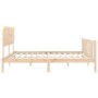 Double bed frame with solid wood headboard by vidaXL, Beds and slatted bases - Ref: Foro24-3193436, Price: 110,01 €, Discount: %