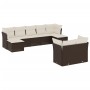 9-teiliges Gartensofa-Set und braune Kissen aus synthetischem Rattan von vidaXL, Gartensets - Ref: Foro24-3218313, Preis: 595...