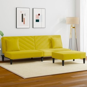 Yellow velvet 2-piece sofa set with cushions by vidaXL, Sofas - Ref: Foro24-3216266, Price: 282,78 €, Discount: %