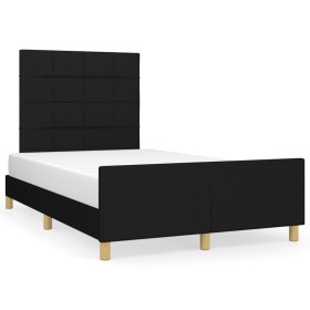 Bed frame with black fabric headboard 120x190 cm by vidaXL, Beds and slatted bases - Ref: Foro24-3270515, Price: 170,99 €, Di...