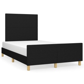 Estructura de cama con cabecero tela negro 120x190 cm de vidaXL, Camas y somieres - Ref: Foro24-3270501, Precio: 160,99 €, De...