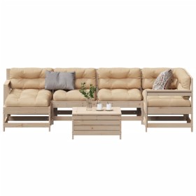 Garden furniture set 7 pieces and cushions solid pine wood by vidaXL, Garden sets - Ref: Foro24-3250936, Price: 624,58 €, Dis...