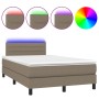 Boxspringbett mit Matratze und LED-Stoff in Taupegrau, 120 x 190 cm von vidaXL, Betten und Lattenroste - Ref: Foro24-3270050,...