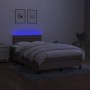 Box spring bed with mattress and LED taupe gray fabric 120x190 cm by vidaXL, Beds and slatted bases - Ref: Foro24-3270050, Pr...