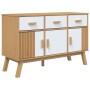 OLDEN Sideboard aus massivem Kiefernholz in Weiß und Braun, 114 x 43 x 73,5 cm von vidaXL, Sideboards - Ref: Foro24-358605, P...