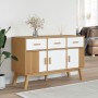 OLDEN Sideboard aus massivem Kiefernholz in Weiß und Braun, 114 x 43 x 73,5 cm von vidaXL, Sideboards - Ref: Foro24-358605, P...