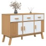 OLDEN Sideboard aus massivem Kiefernholz in Weiß und Braun, 114 x 43 x 73,5 cm von vidaXL, Sideboards - Ref: Foro24-358605, P...