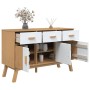 OLDEN sideboard solid white and brown pine wood 114x43x73.5cm by vidaXL, Sideboards - Ref: Foro24-358605, Price: 173,99 €, Di...