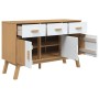 OLDEN Sideboard aus massivem Kiefernholz in Weiß und Braun, 114 x 43 x 73,5 cm von vidaXL, Sideboards - Ref: Foro24-358605, P...