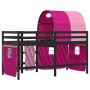 High bed for children with pink pine wood tunnel 80x200 cm by vidaXL, Beds and slatted bases - Ref: Foro24-3283843, Price: 19...