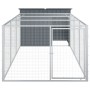 Caseta perros con corral acero galvanizado gris 153x396x110 cm de vidaXL, Casetas para perros - Ref: Foro24-3214223, Precio: ...