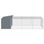 Caseta perros con corral acero galvanizado gris 153x396x110 cm de vidaXL, Casetas para perros - Ref: Foro24-3214223, Precio: ...