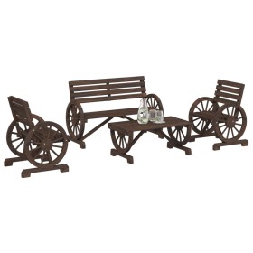 Gartenmöbel-Set 4-teilig aus massivem Tannenholz von vidaXL, Gartensets - Ref: Foro24-3207132, Preis: 443,28 €, Rabatt: %