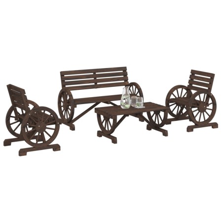 Gartenmöbel-Set 4-teilig aus massivem Tannenholz von vidaXL, Gartensets - Ref: Foro24-3207132, Preis: 441,38 €, Rabatt: %