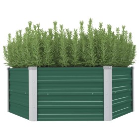 Green galvanized steel raised bed 129x129x46 cm by vidaXL, Pots and planters - Ref: Foro24-47015, Price: 44,14 €, Discount: %