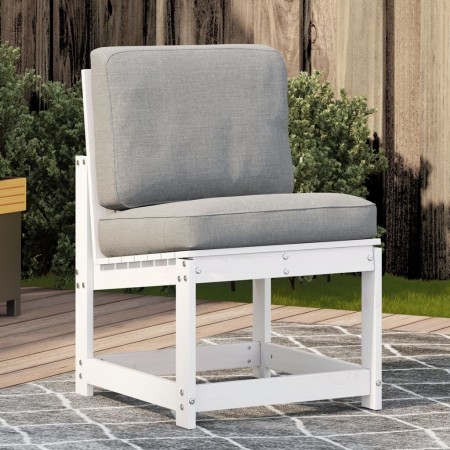 Silla de jardín madera maciza de pino blanco 50,5x55x77 cm de vidaXL, Sofás modulares de exterior - Ref: Foro24-832616, Preci...