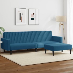 2-teilige Sofagarnitur aus blauem Samt von vidaXL, Sofas - Ref: Foro24-3216279, Preis: 301,99 €, Rabatt: %