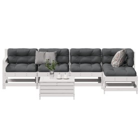 6-piece garden furniture set with solid white pine wood cushions by vidaXL, Garden sets - Ref: Foro24-3250929, Price: 588,99 ...