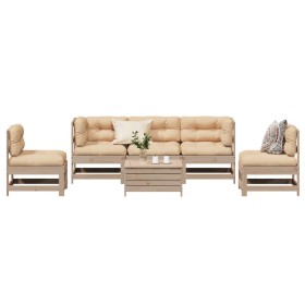 Garden furniture set 6 pieces and cushions solid pine wood by vidaXL, Garden sets - Ref: Foro24-3250716, Price: 571,99 €, Dis...