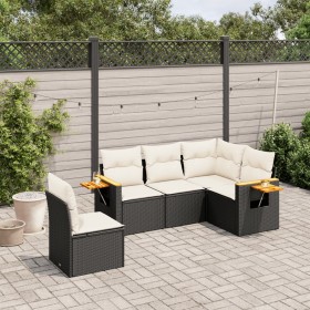 5-teiliges Gartenmöbel-Set und schwarze synthetische Rattankissen von vidaXL, Gartensets - Ref: Foro24-3226812, Preis: 361,89...