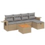 Garden sofa set with beige cushions mix 6 pieces PE rattan by vidaXL, Garden sets - Ref: Foro24-3264944, Price: 390,45 €, Dis...