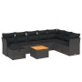 Set de sofás de jardín 8 piezas y cojines ratán sintético negro de vidaXL, Conjuntos de jardín - Ref: Foro24-3264758, Precio:...