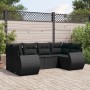 6-teiliges Gartensofa-Set und schwarze synthetische Rattankissen von vidaXL, Gartensets - Ref: Foro24-3254112, Preis: 447,64 ...