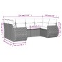 6-teiliges Gartensofa-Set und schwarze synthetische Rattankissen von vidaXL, Gartensets - Ref: Foro24-3254112, Preis: 447,64 ...