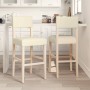 High stools 2 pcs solid rubber wood and synthetic leather by vidaXL, Kitchen stools - Ref: Foro24-4006198, Price: 131,43 €, D...