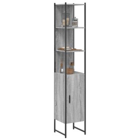 Armario de baño madera de ingeniería gris Sonoma 33x33x185,5 cm de vidaXL, Tocadores - Ref: Foro24-842474, Precio: 87,31 €, D...