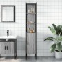 Armario de baño madera de ingeniería gris Sonoma 33x33x185,5 cm de vidaXL, Tocadores - Ref: Foro24-842474, Precio: 87,31 €, D...