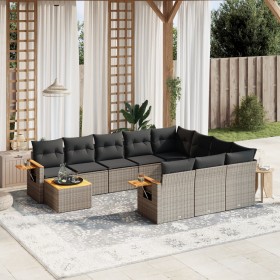 11-teilige Gartensofagarnitur und graue synthetische Rattankissen von vidaXL, Gartensets - Ref: Foro24-3227208, Preis: 724,58...