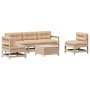 Garden furniture set 6 pieces and cushions solid pine wood by vidaXL, Garden sets - Ref: Foro24-3250740, Price: 516,52 €, Dis...