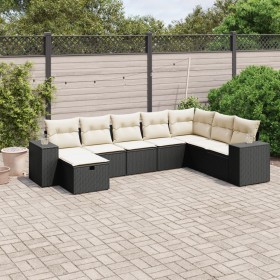 8-teiliges Gartensofa-Set und schwarze synthetische Rattankissen von vidaXL, Gartensets - Ref: Foro24-3264512, Preis: 508,66 ...