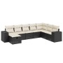 8-teiliges Gartensofa-Set und schwarze synthetische Rattankissen von vidaXL, Gartensets - Ref: Foro24-3264512, Preis: 509,81 ...