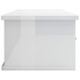 Shelf with drawers, glossy white plywood, 88x26x18.5cm by vidaXL, Shelves and shelves - Ref: Foro24-800600, Price: 47,35 €, D...