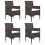 5-piece garden dining set with brown cushions by vidaXL, Garden sets - Ref: Foro24-3095865, Price: 369,99 €, Discount: %