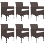 7-piece garden dining set with brown cushions by vidaXL, Garden sets - Ref: Foro24-3095867, Price: 542,99 €, Discount: %