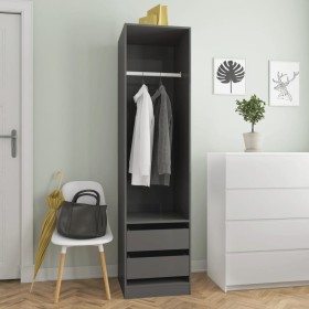 Glossy gray plywood drawer cabinet 50x50x200cm by vidaXL, Wardrobes - Ref: Foro24-800620, Price: 132,25 €, Discount: %