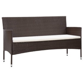 3-Sitzer-Gartensofa mit braunen synthetischen Rattankissen von vidaXL, Outdoor-Sofas - Ref: Foro24-318499, Preis: 154,49 €, R...