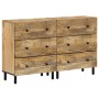 2-teiliges Sideboard aus massivem Mangoholz 60x33x75 cm von vidaXL, Sideboards - Ref: Foro24-3206287, Preis: 408,60 €, Rabatt: %