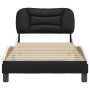 Estructura cama cabecero cuero sintético negro blanco 90x200 cm de vidaXL, Camas y somieres - Ref: Foro24-3207979, Precio: 15...