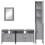 Set de muebles de baño 4 pzas madera contrachapada gris sonoma de vidaXL, Muebles de baño - Ref: Foro24-3214808, Precio: 244,...