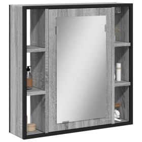 Armario con espejo de baño madera gris Sonoma 60x16x60 cm de vidaXL, Tocadores - Ref: Foro24-842429, Precio: 77,91 €, Descuen...