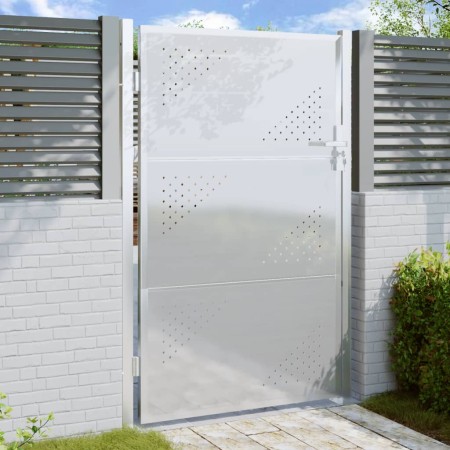 Puerta de jardín de acero inoxidable 100x125 cm de vidaXL, Puertas de jardín - Ref: Foro24-376488, Precio: 171,22 €, Descuent...