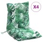 Low back chair cushions 4 pcs leaf print fabric by vidaXL, Cushions for chairs and sofas - Ref: Foro24-377708, Price: 61,29 €...