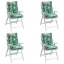 Low back chair cushions 4 pcs leaf print fabric by vidaXL, Cushions for chairs and sofas - Ref: Foro24-377708, Price: 61,29 €...